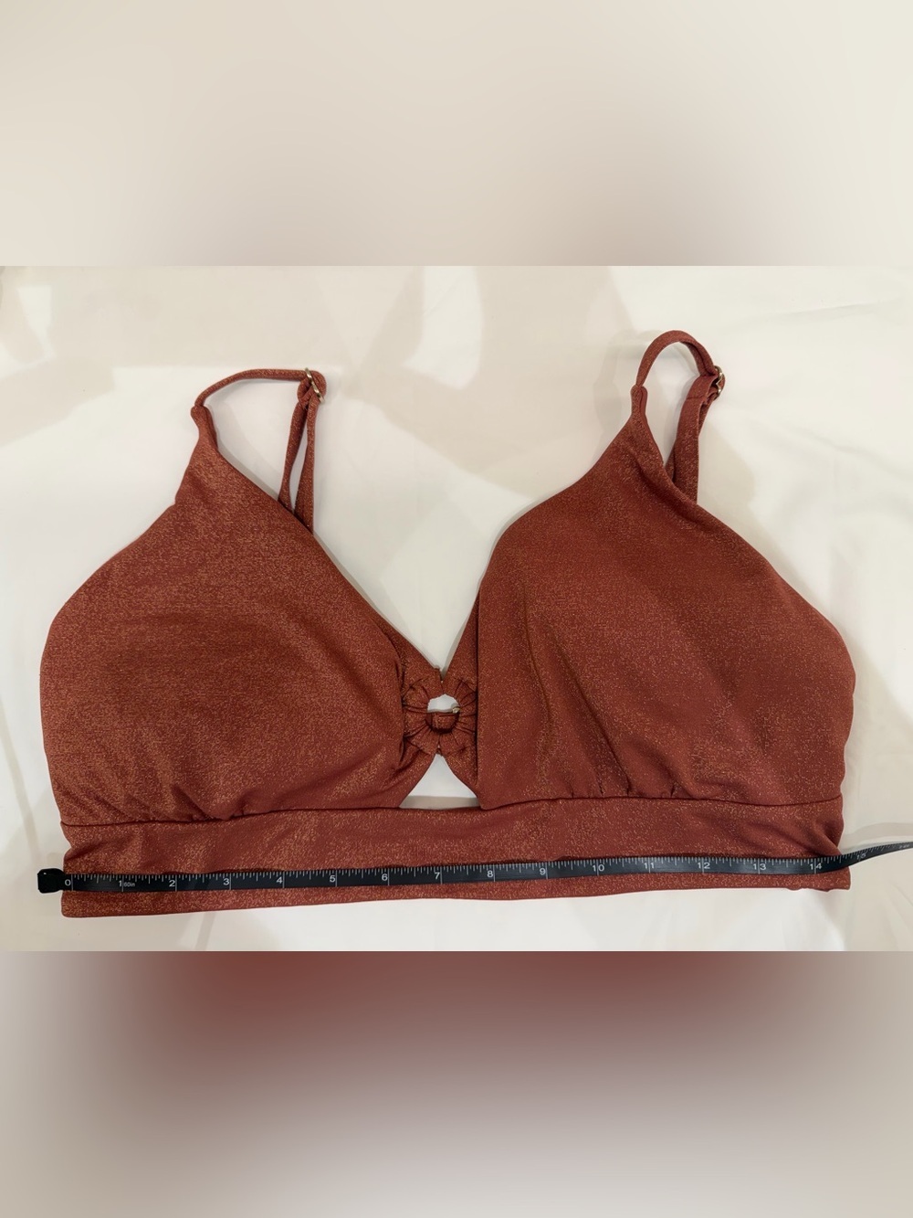 Everything But Water Jojo Shimmer Bralette Bikini Top 38DD Spice